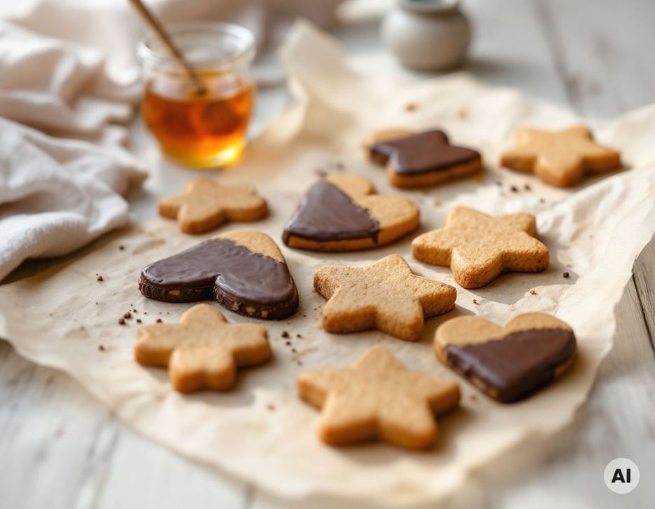 Weiche Lebkuchen-Plätzchen mit Honig und Zartbitterschokolade