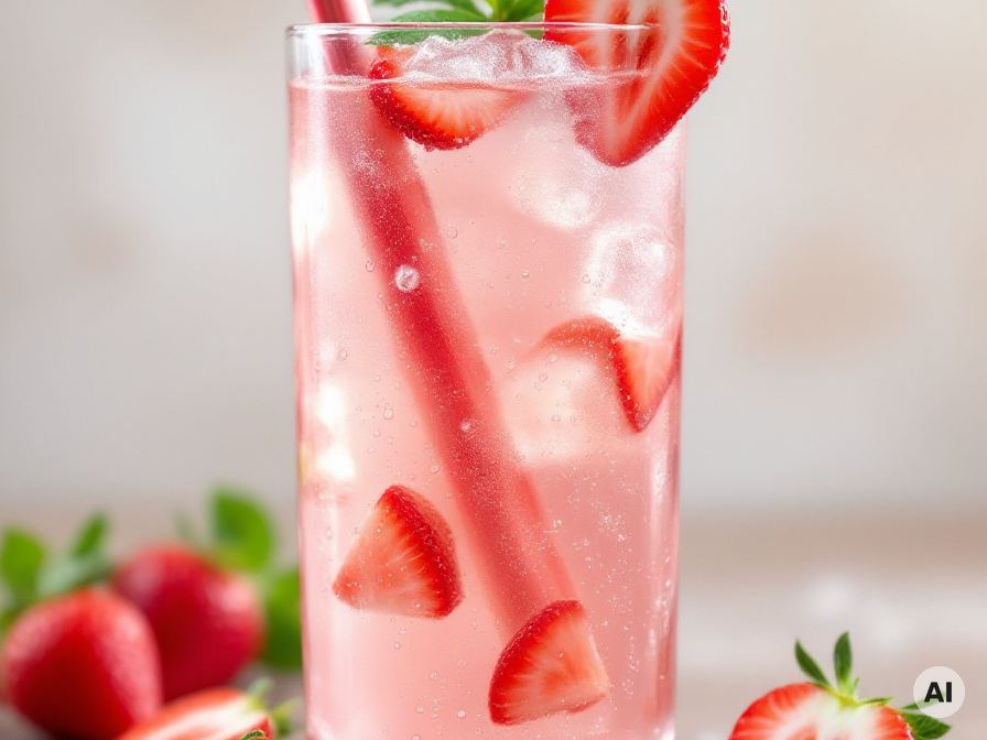 Erdbeer Limonade mit frischen Erdbeeren – Rezept