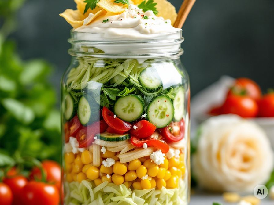 Gyros Schichtsalat mit Chips – Rezept