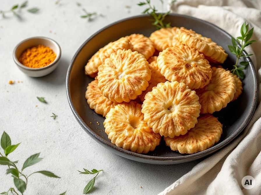 Knusprige Hirsepuffer / Kurkumapuffer Rezept