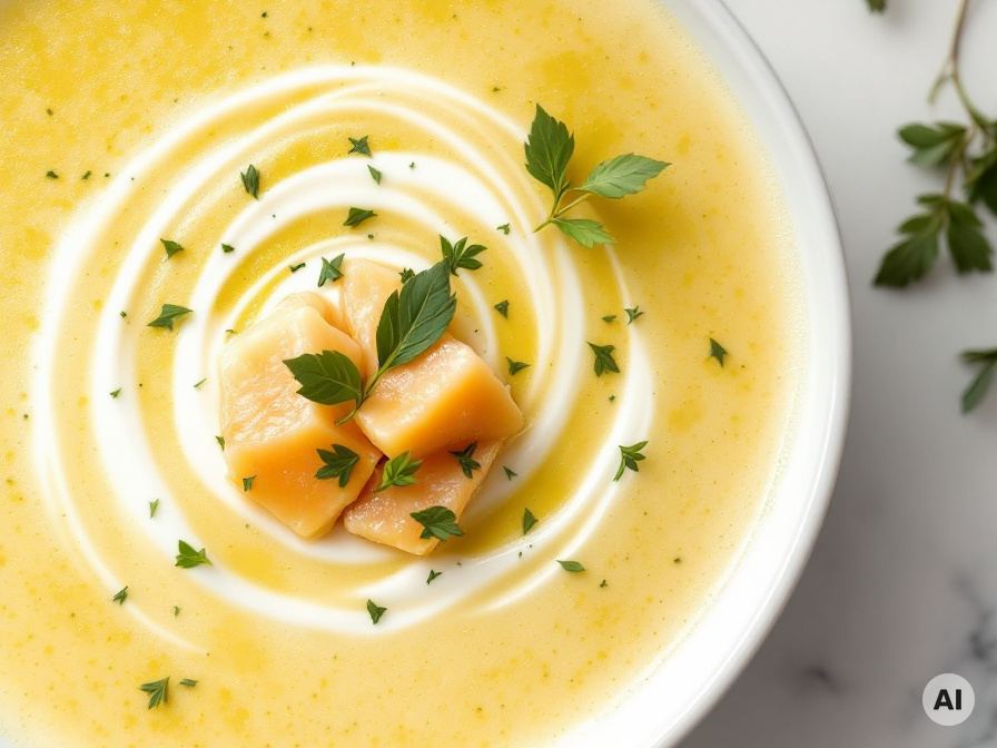 Kräuterschaumsuppe mit Räucherforelle Rezept