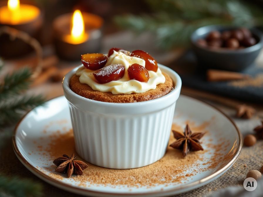 Marzipan-Spekulatius-Dessert mit Gewürzpflaumen Rezept