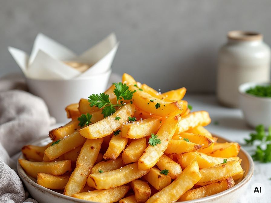 Pommes frites aus dem Ofen – knusprig leichtes Grundrezept