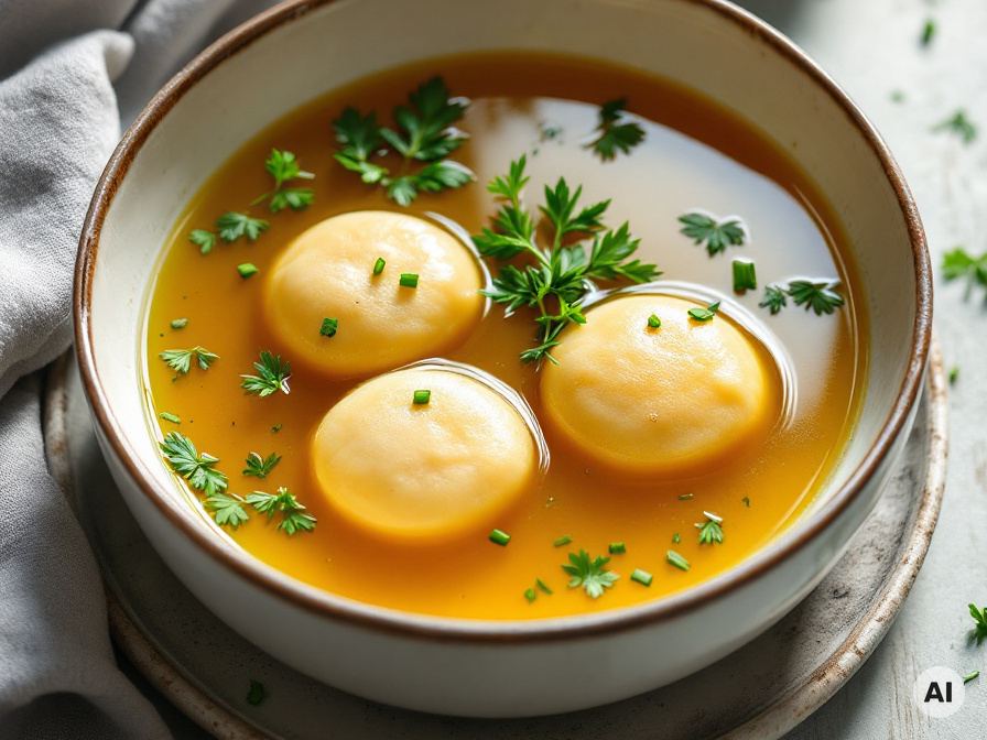 Rinderbrühe mit Käseknödeln Rezept