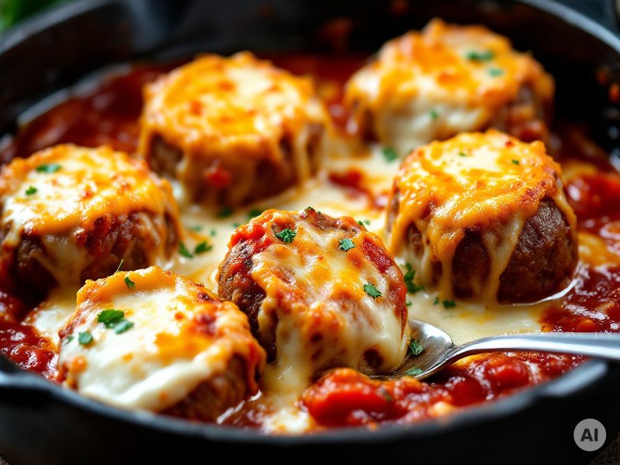 Überbackene Hackbällchen mit Mozzarella – Rezept