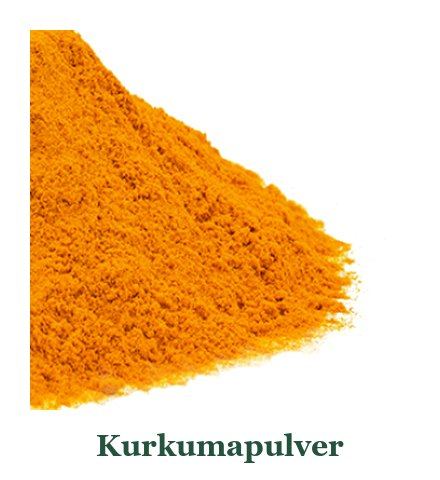 Kurkumapulver aus der getrockneten Kurkumawurzel